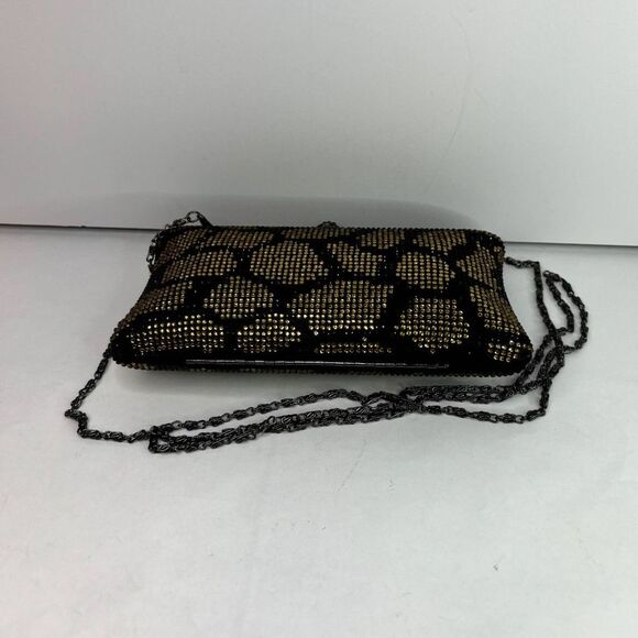 Kate Landry Jeweled Encrusted Animal Print Clutch Purse Chain Womens Designer - Picture 5 of 10